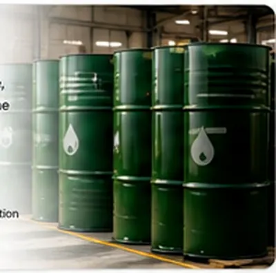 Commercial used oil drums ready for collection